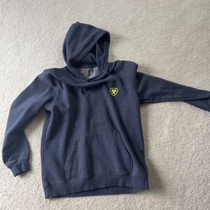 Ariat Kids Dark Blue Hoodie with Yellow Emblem
